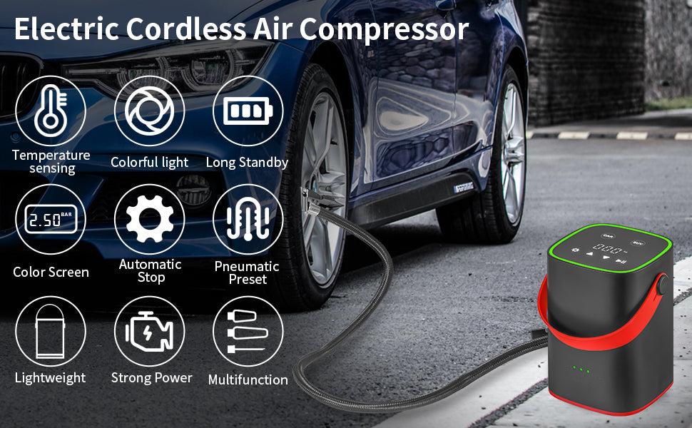 GARVEE Tire Inflator Air Compressor 150PSI Portable Cordless Tire Pump