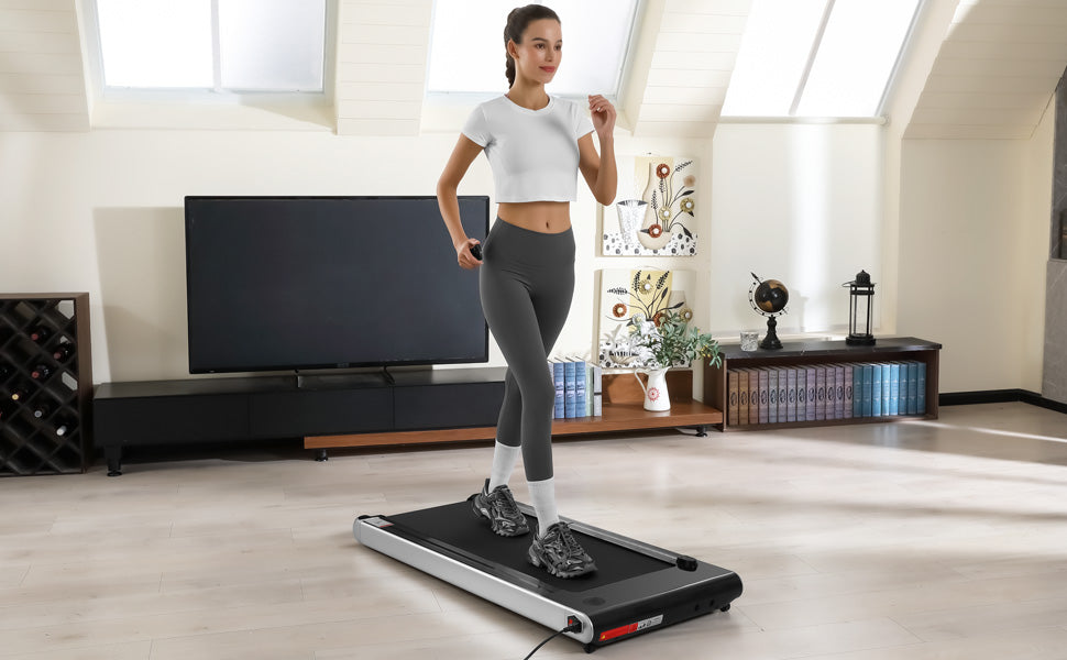 GARVEE Folding Treadmill 0.6-8.7MPH 4.0Hp Portable Treadmill with 14.5inch LED Display Black