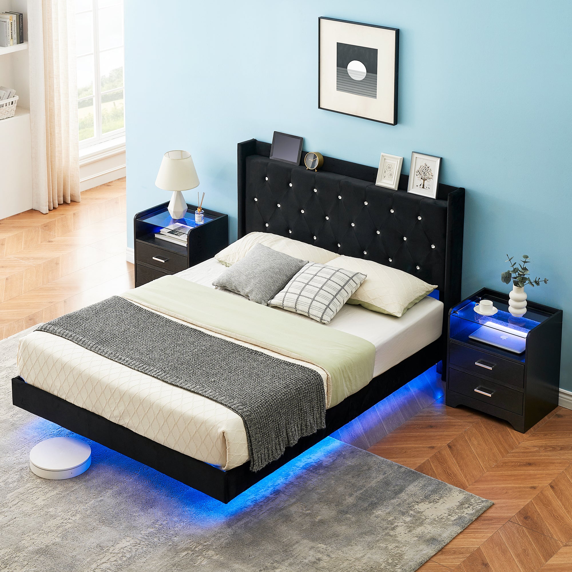Floating design with hidden foot