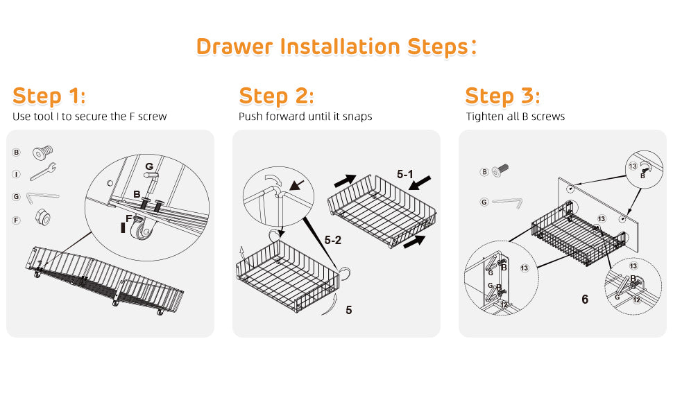 Drawer Set up Steps