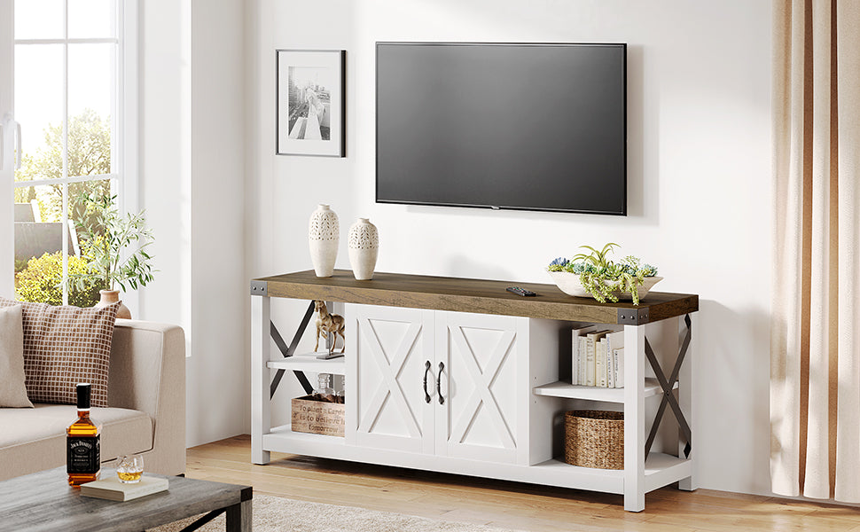 GARVEE 59 Inch White TV Stand