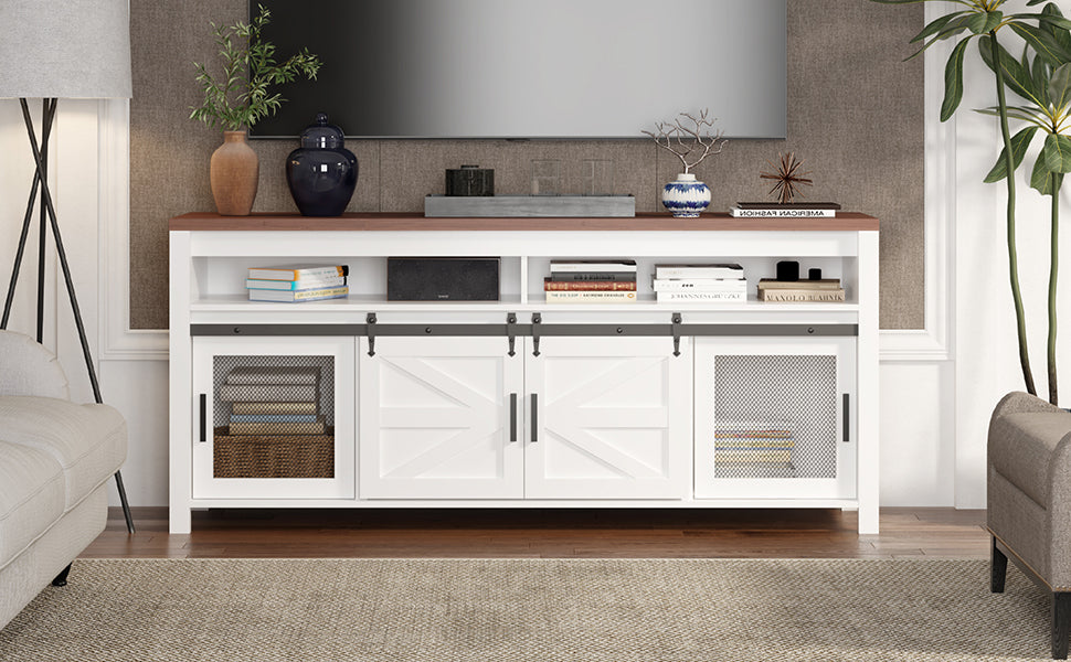 GARVEE Farmhouse Industrial TV Stand