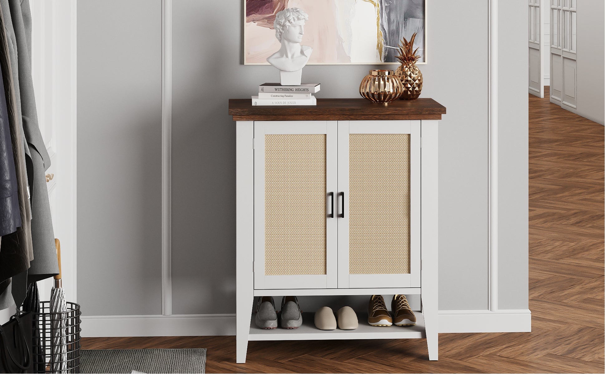CuisinSmart Accent Rattan Buffet Cabinet Features