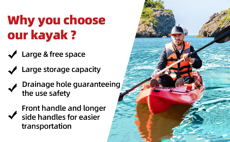 Fishing Kayaks, Sit on Top Kayak for adults with Paddle