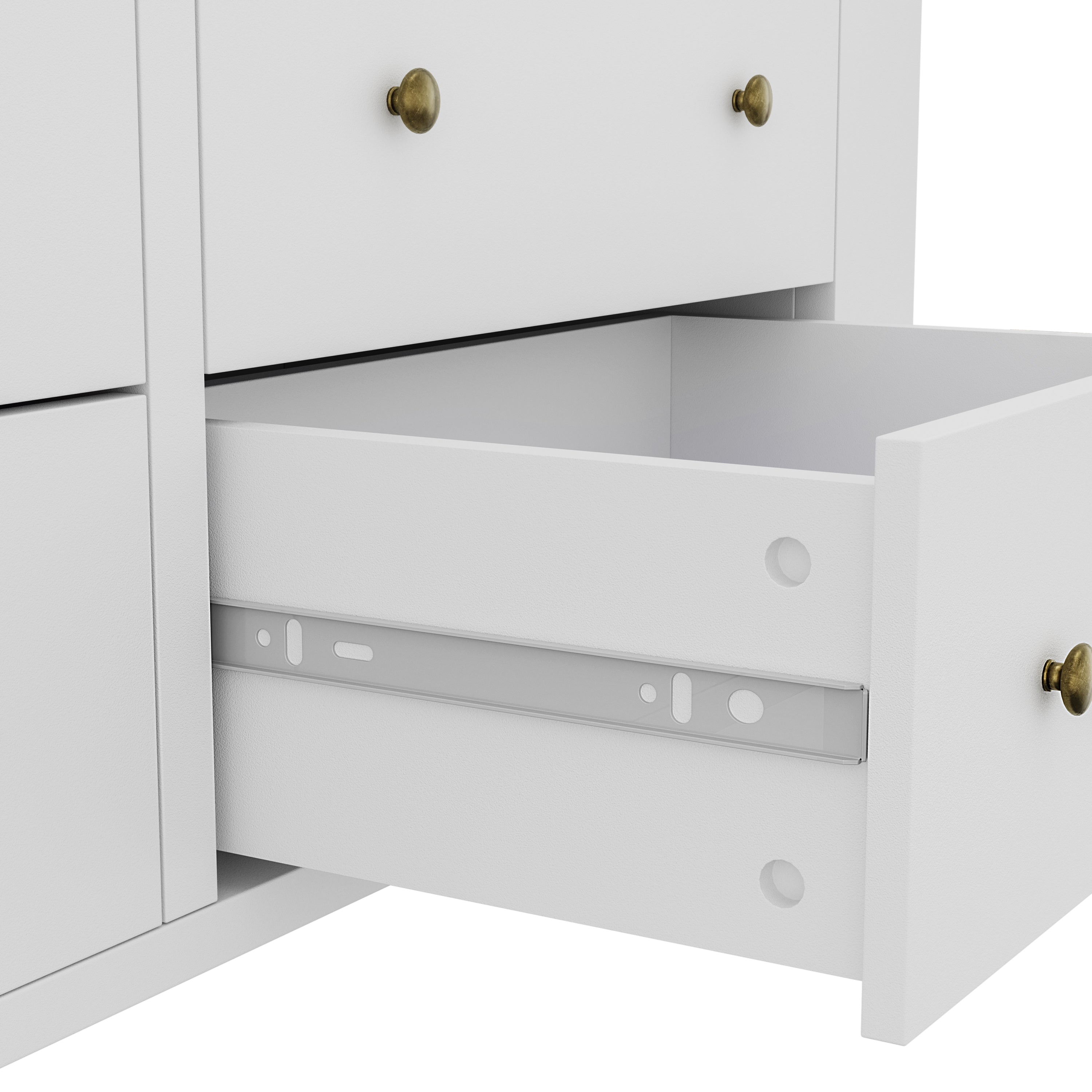 CuisinSmart White Dresser Smooth Slide Rails