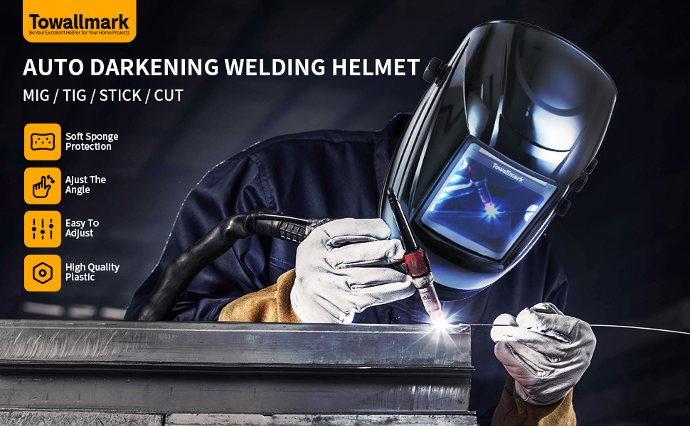 GARVEE Auto Darkening Welding Helmet 3.95¡±¡Á3.9¡± Large Viewing Welding Hood