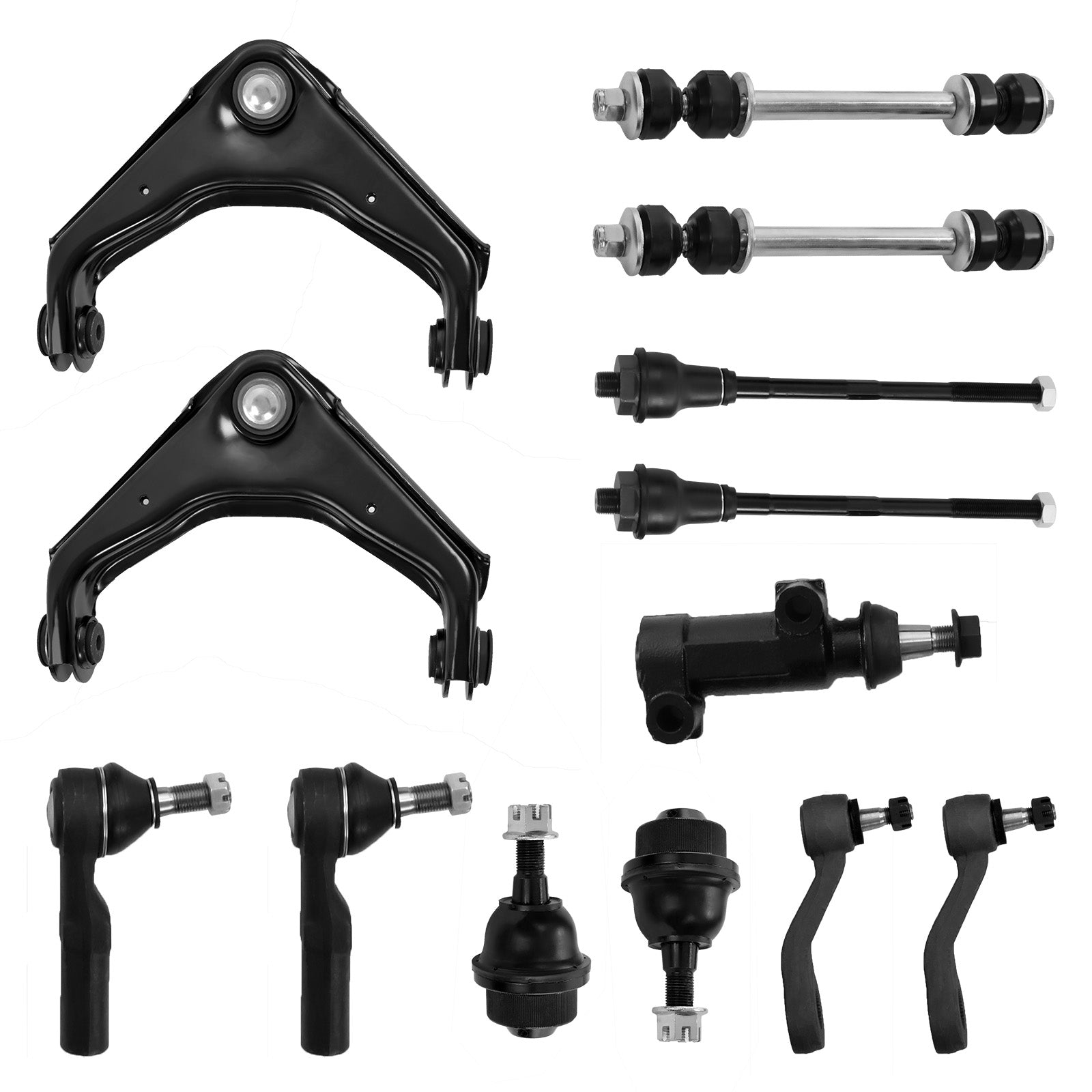 GARVEE 10pc Front Upper Control Arms Ball Joint Tie Rod Front Suspension Steering Kit