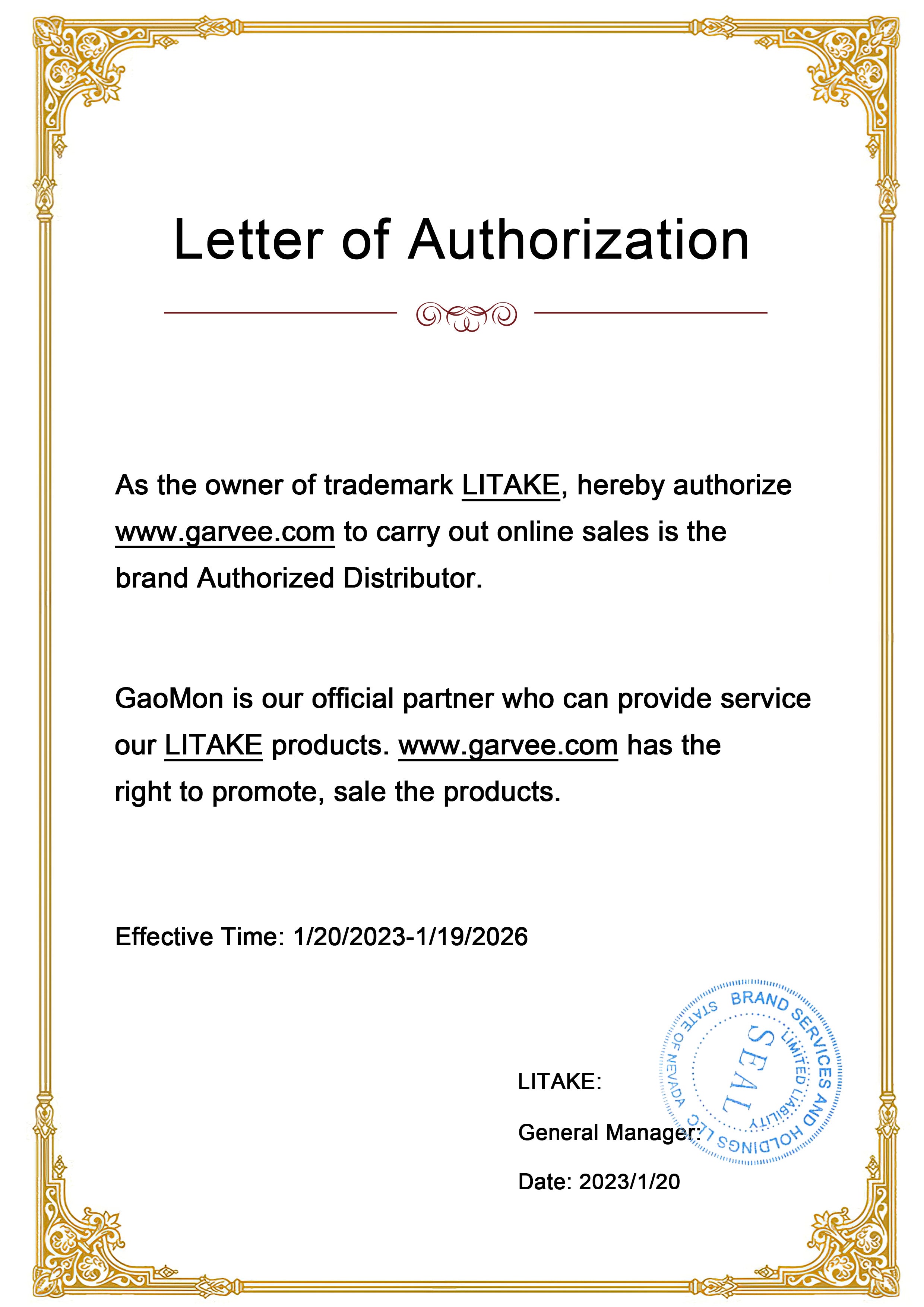 LITAKE Brand Authorization