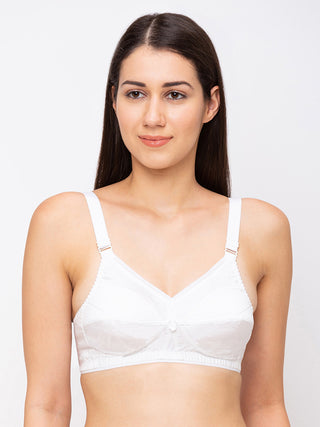 Rose - Non Padded Solid Minimizer Bra White – Juliet India