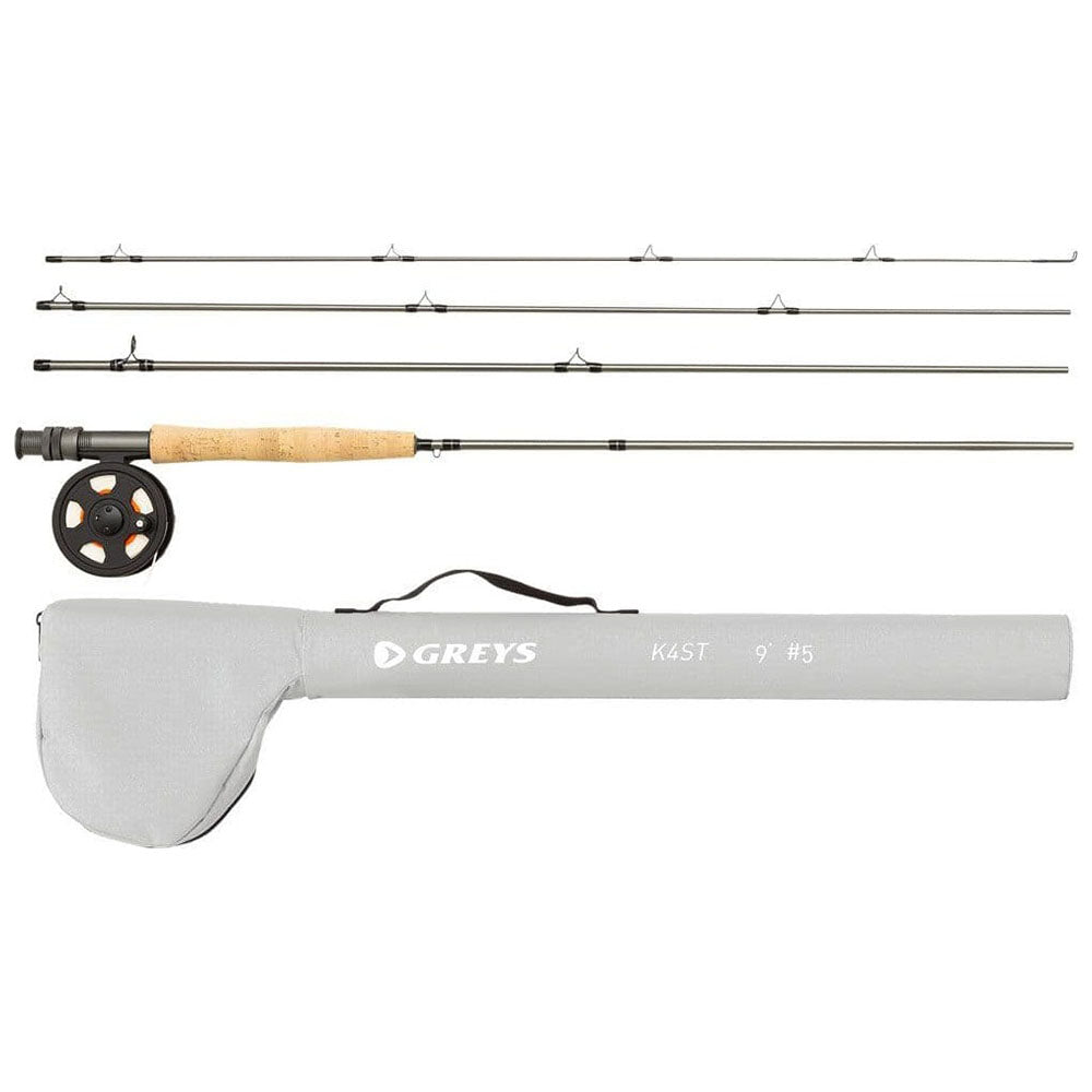 Greys Fin Fly Fishing Rod & Reel Combo - 4Pc