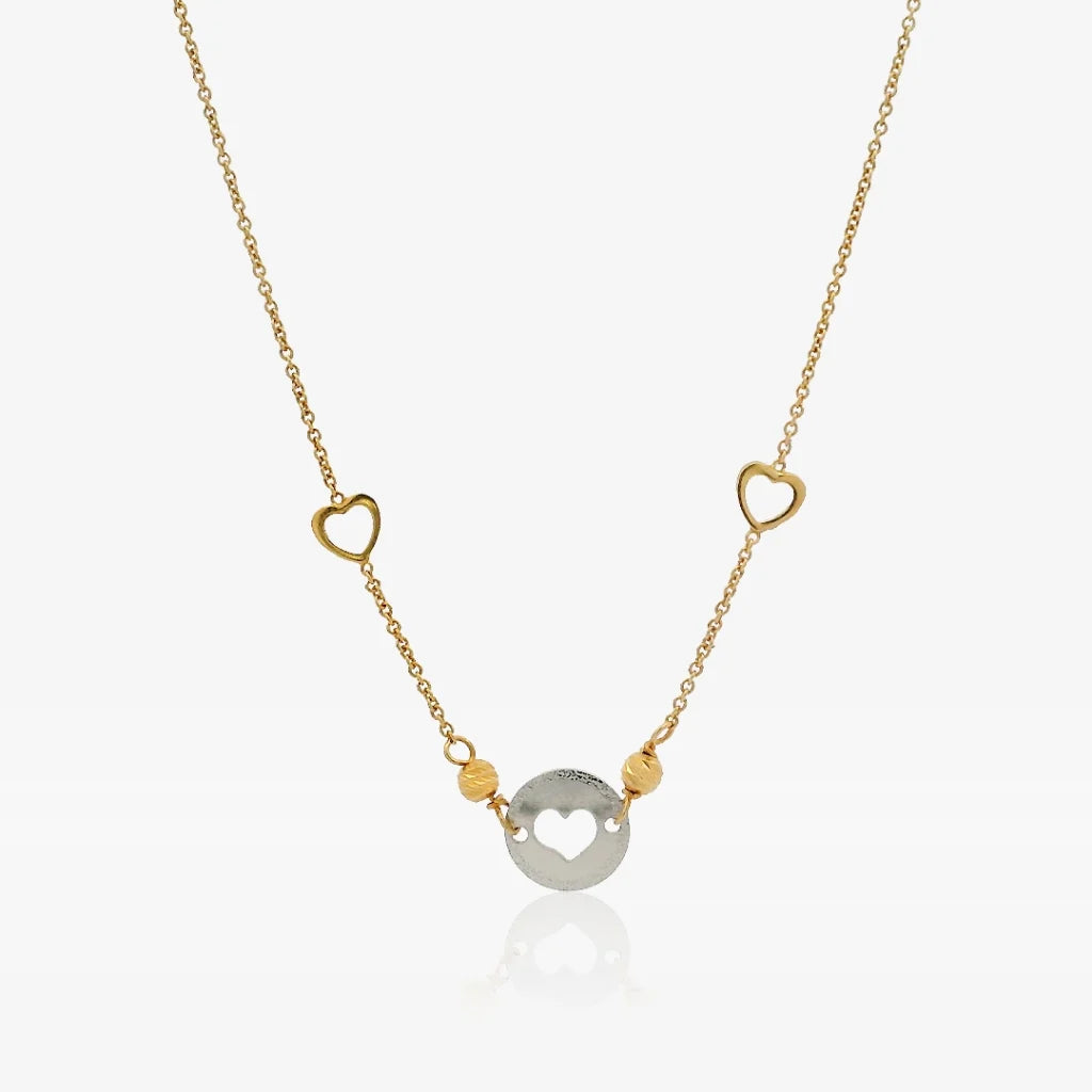 Collar fabricado en Oro de Ley 18K (750mlms) bicolor