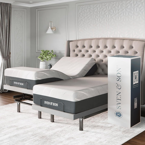 adjustable king size split mattress with adjustable base