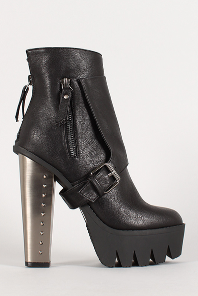 Black Metal Studded Heel Bootie – Bella Dawn Boutique