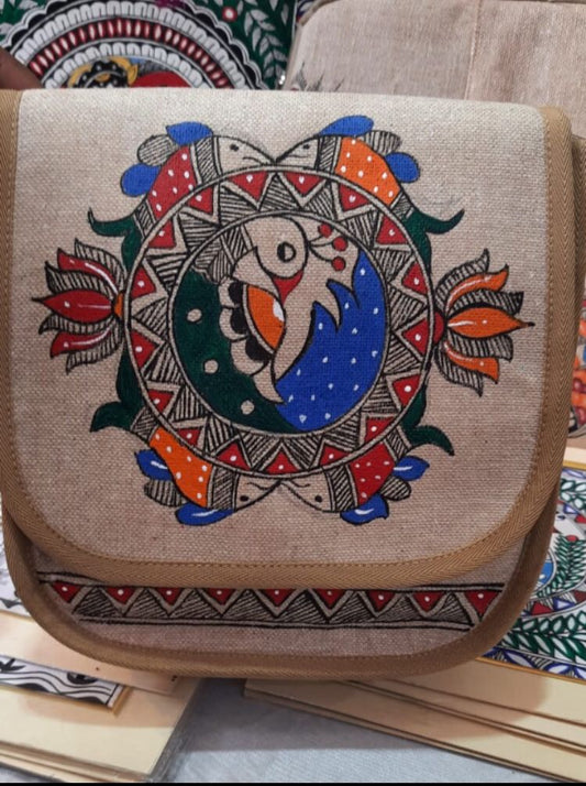 Owl Sling Bag for Ladies  Madhubani Art Side bag – ShilpMart