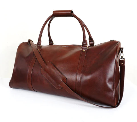 Genuine Leather Brown Duffle Bag