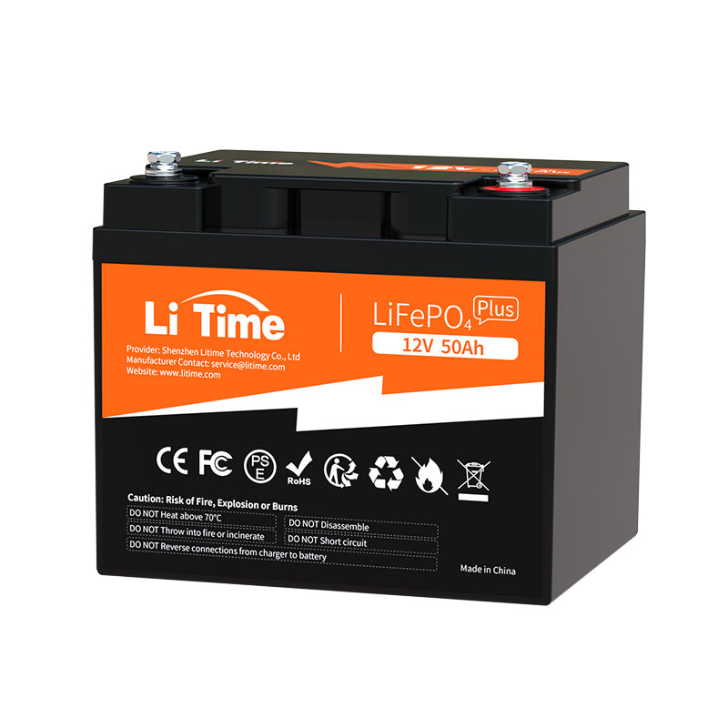 LiTime 12V 50Ah LiFePO4 Lithium Battery, Build-In 50A BMS, 640Wh Energy - LiTime product image