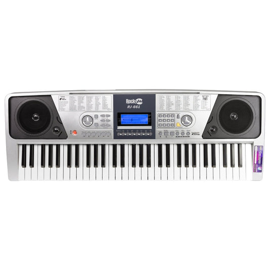 RockJam Clavier Compact 61 touches avec support de partition, alimentation,  autocollants pour notes de piano et leçons Simply Piano : :  Instruments de musique et Sono