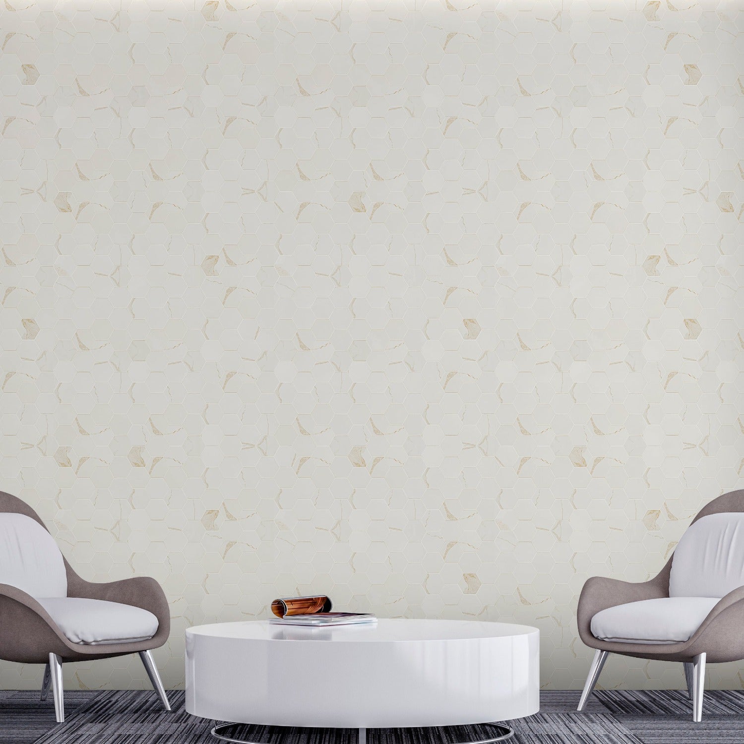 Eden Calcatta 12"x12" Hexagon 3" Matte Porcelain Mosaic Tile - MSI Collection