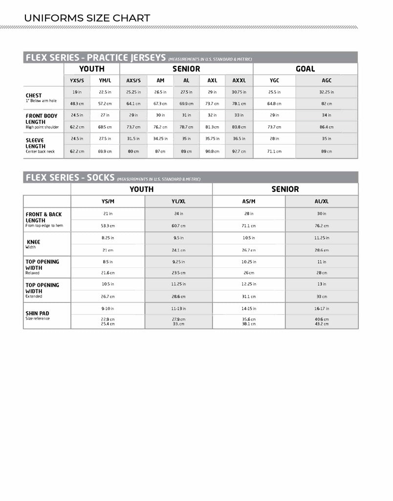 Size Charts – Skaters Network