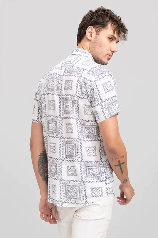 Buy Men's Mosaic Bandana White Shirt Online