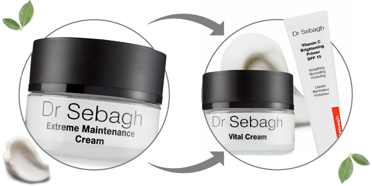 Swap Extreme Maintenance Cream for Vital Cream & Vitamin C Brightening Primer SPF15