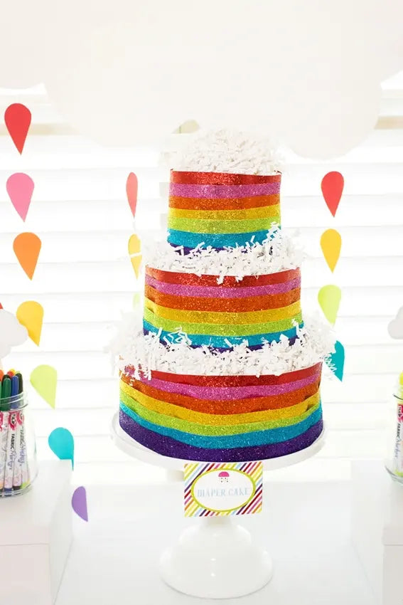 Rainbow Baby Shower Station With Tulip Fabric Markers