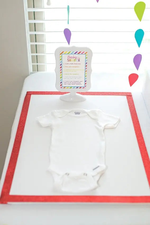 Rainbow Baby Shower Station With Tulip Fabric Markers