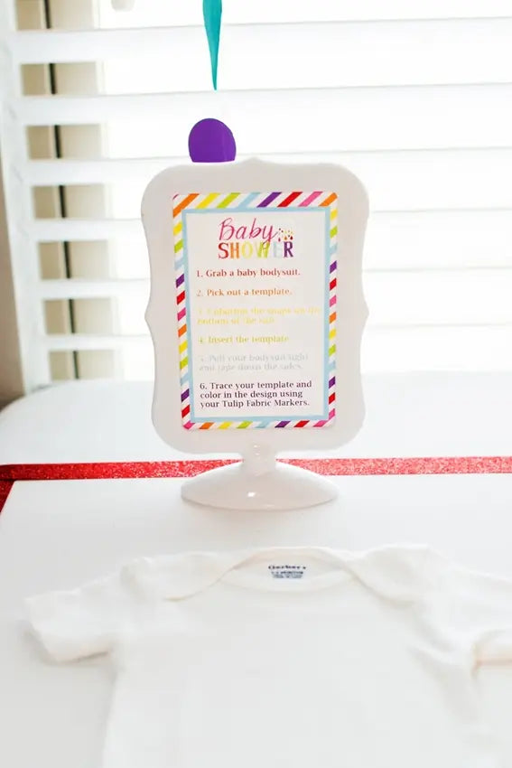 Rainbow Baby Shower Station With Tulip Fabric Markers