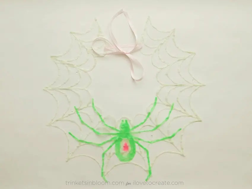 DIY Glow in the Dark Spiderweb Necklace