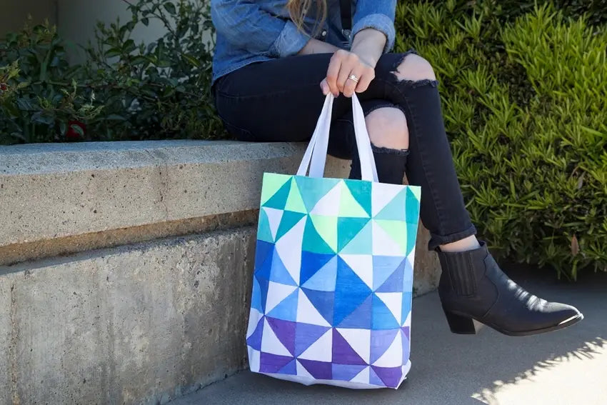 Geometric Triangle Marker Tote