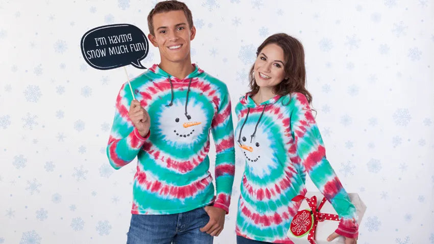 DIY Tie-Dye Snowman Ugly Sweater Hoodie