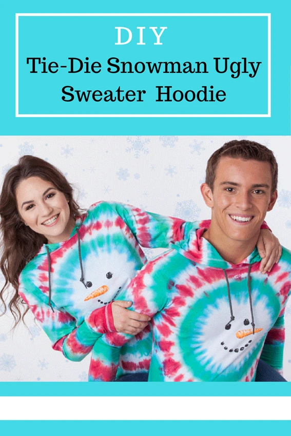 DIY Tie-Dye Snowman Ugly Sweater Hoodie