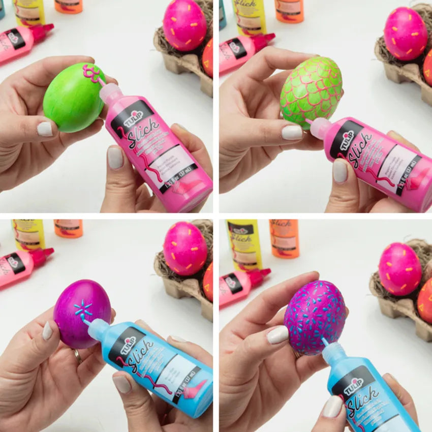 Modern Puffy Paint Easter Eggs