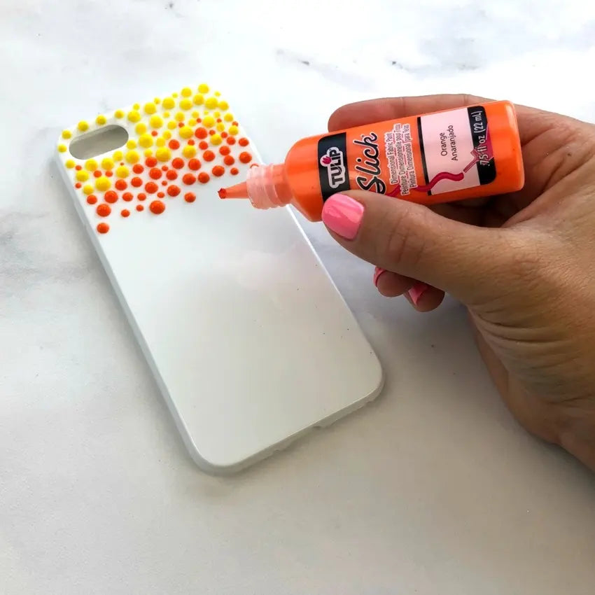 Repeat the dot pattern with another Dimensional Paint color