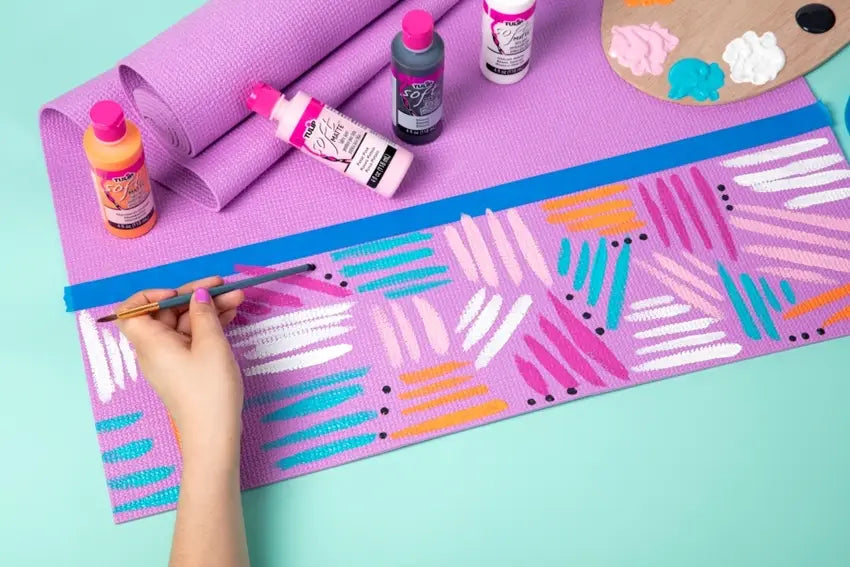 DIY Custom Painted Yoga Mat – Tulip Color Crafts