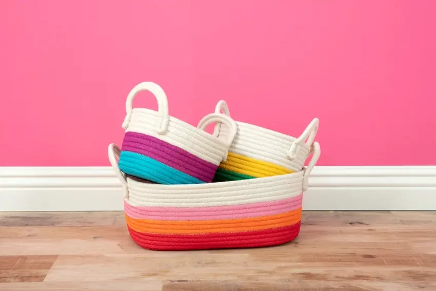 DIY Painted Rope Baskets