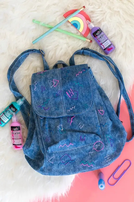 Tulip 80s-Inspired Denim Backpack