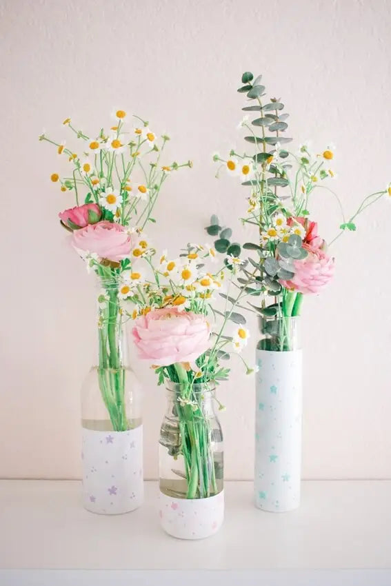 Tulip Pastel Dimensional Paint Floral Vases