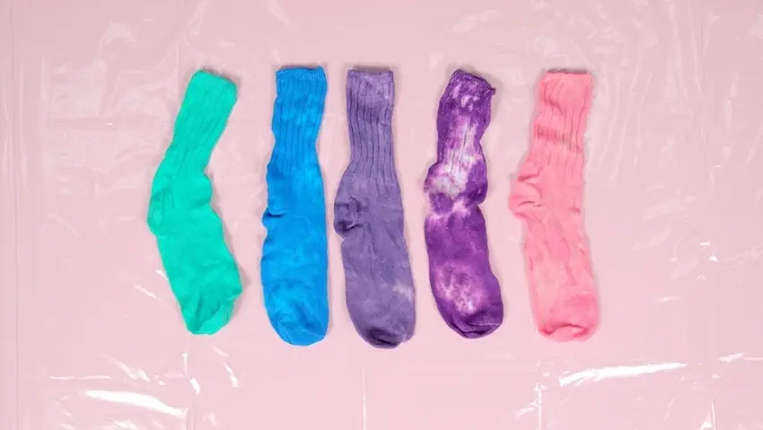 Tulip Pastel Tie-Dye Sock Bunnies - let dyed socks process