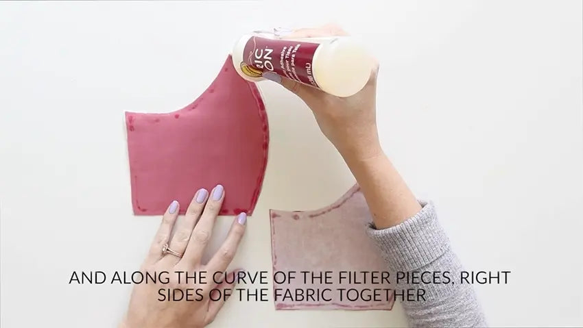 Tulip Make a No-Sew Face Mask - glue seams of filter pieces