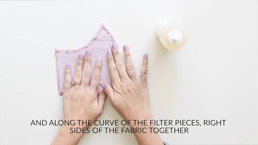 Tulip Make a No-Sew Face Mask - glue seams of filter pieces