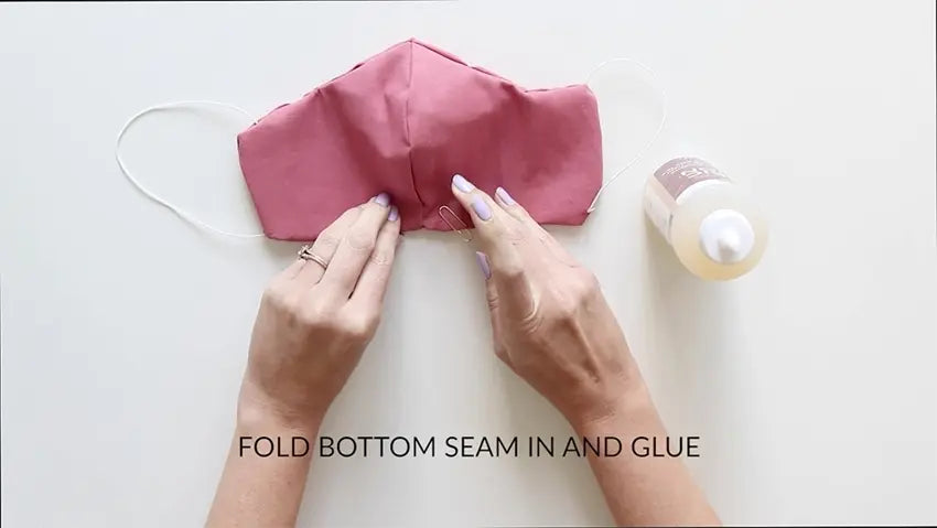 Tulip Make a No-Sew Face Mask - glue seam opening