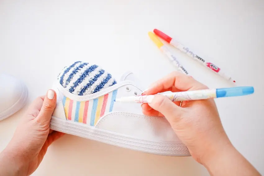 Favorite TV Show Fabric Marker Shoes – create lines on sides
