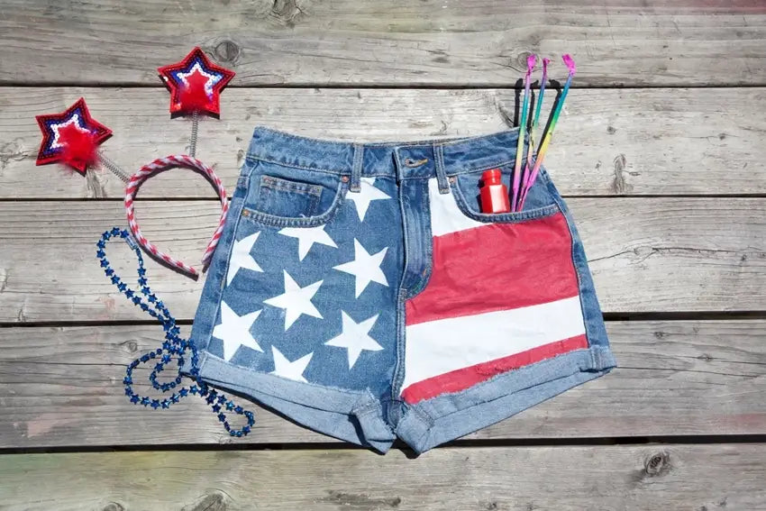 Painted Stars & Stripes Americana Shorts