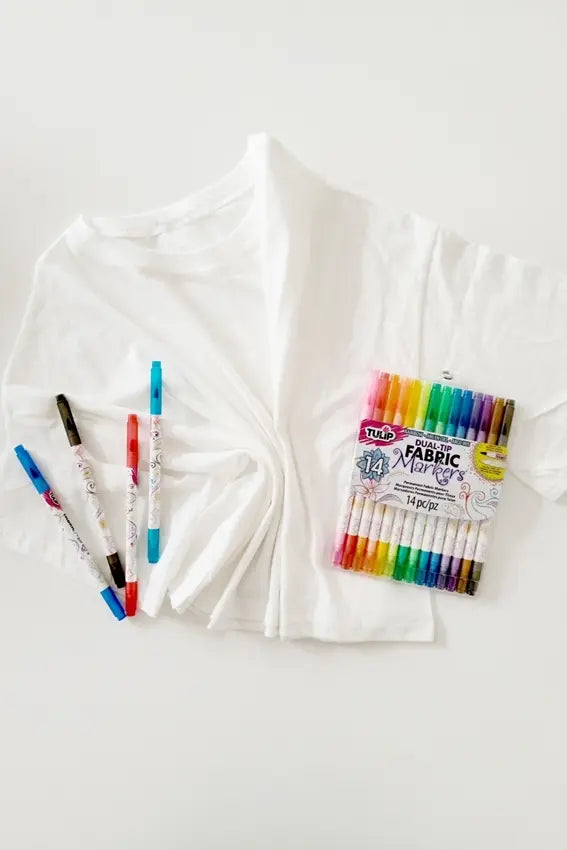 Choose marker colors and iron T-shirt smooth