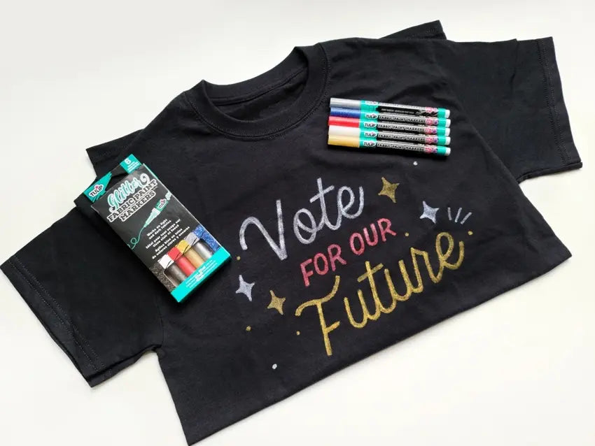 Make Your Own Vote T-shirt with Fabric Paint Markers – Tulip Color Crafts