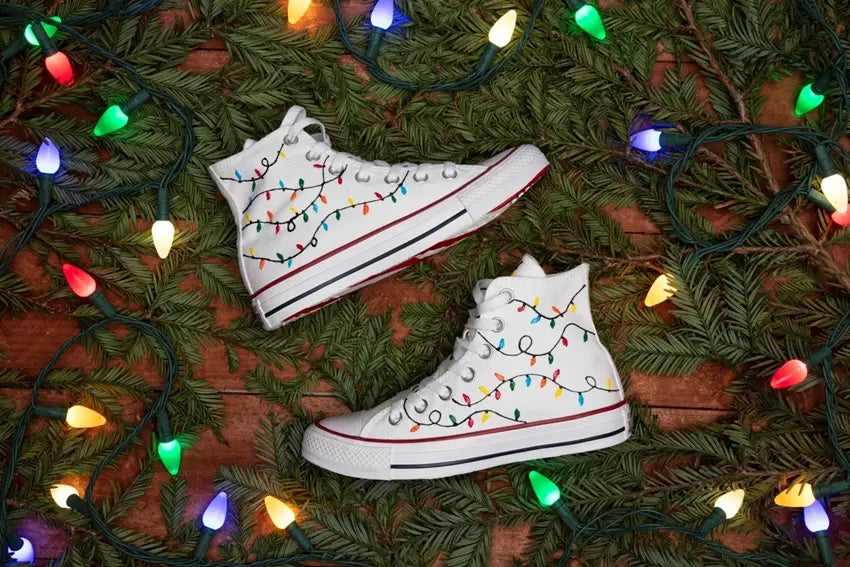 DIY Christmas Lights Shoes
