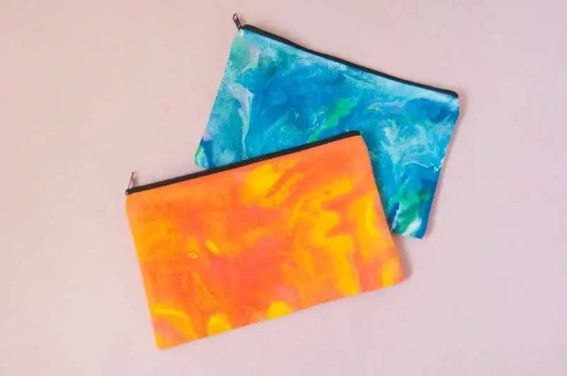 Finished paint pouring pouches