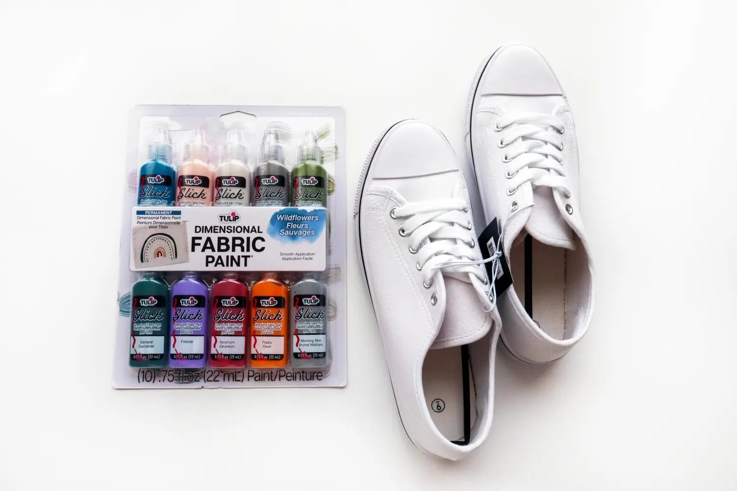 Supplies for painting shoes