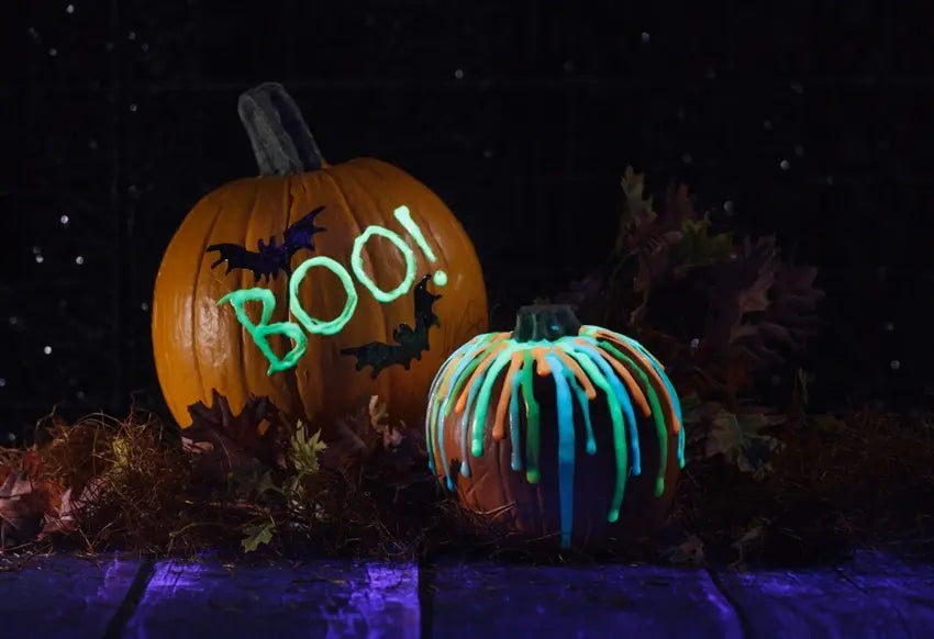 Glowing Painted Pumpkins